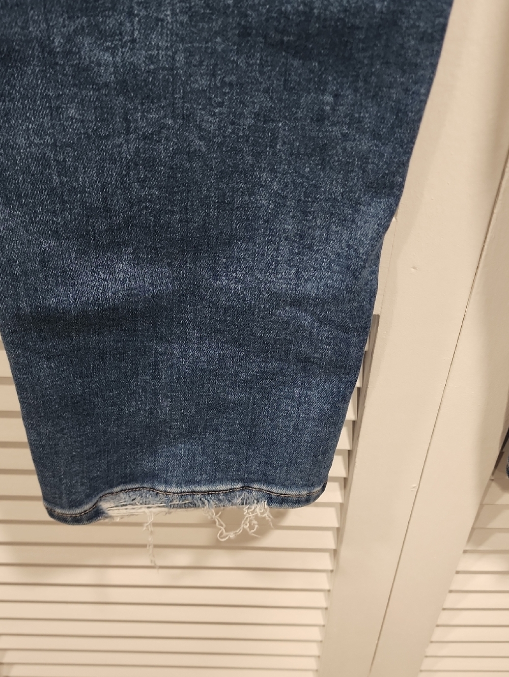 Flying Monkey Women's Straight Leg Distressed Blue Jeans - Picture 7 of 7